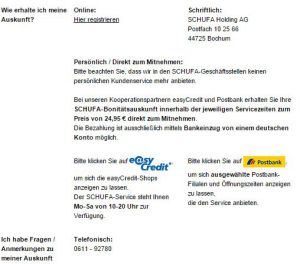 Schufa auskunft selbst abholen - meinschufa.de am 20.12.2014