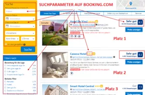 Suchparameter und HotelRanking auf Booking.com