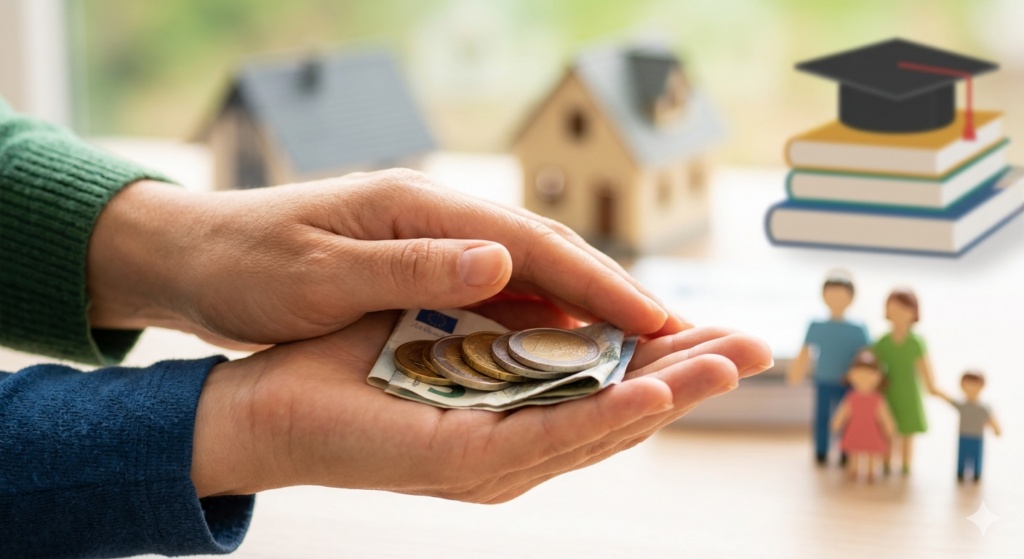 helfende Hand symbolisiert die staatliche Hilfe